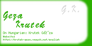geza krutek business card